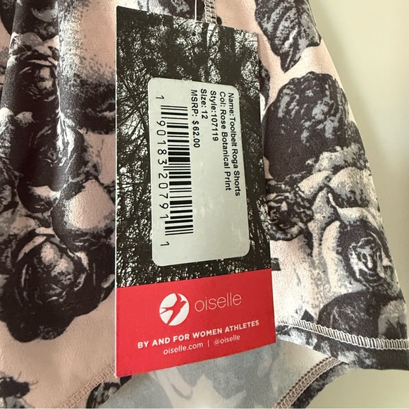 Oiselle Black and Pink Floral Shorts - Picture 5 of 5